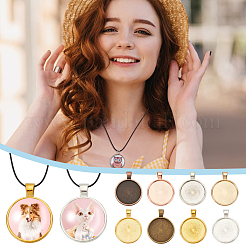 Наборы для самостоятельного изготовления украшений из вощеного хлопкового шнура и круглого сплава для подвесок-кабошонов DIY-GA0007-01
