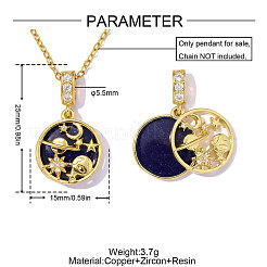 Pendenti in zirconi cubici trasparenti in micro pavè di ottone&nbsp;CU-OY001-66G