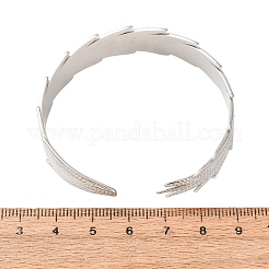 Brazaletes abiertos de acero inoxidable 304 con hojas para mujer&nbsp;SA-CBABC9E-03P
