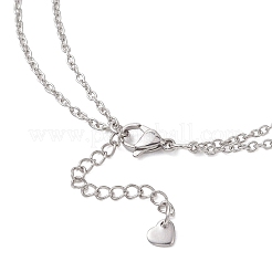 Кулон из нержавеющей стали с феей и сердцем&nbsp;NJEW-JN05810-02