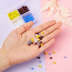 4 цвет непрозрачные и имитация нефрита и прозрачные стеклянные бусины SEED-YW0001-41