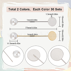 60 набор 2-х цветных круглых латунных значков для лацканов KK-SC0004-98