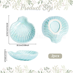 Vassoi espositivi per gioielli in porcellana a forma di conchiglia per anelli&nbsp;AJEW-WH0077-076
