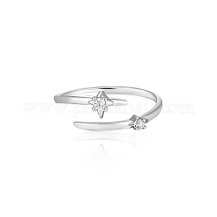 Messing Micro Pave Zirkonia Manschette offene Ringe&nbsp;WG64870-01