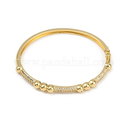 Браслеты из латуни с прозрачным кубическим цирконием в микропаве BJEW-F504-03G