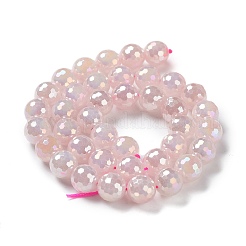 Гальваническим естественно розовый кварц бисер пряди&nbsp;G-Z038-A03-03AB