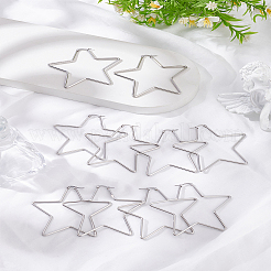5 paire de boucles d'oreilles créoles en acier inoxydable 201 en forme d'étoile&nbsp;EJEW-LP0001-13