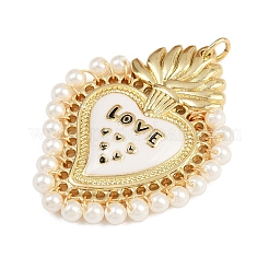 Латунные подвески с белой эмалью&nbsp;KK-L244-04G