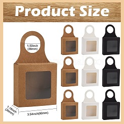 30 boîte cadeau suspendue carrée en papier kraft bicolore pour vin&nbsp;CON-CJ0001-31