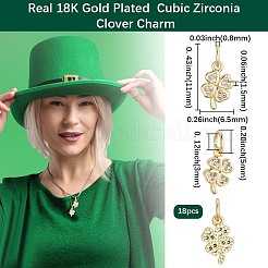 18шт латунные подвески из кубического циркония с микро-паве ZIRC-BBC0003-42