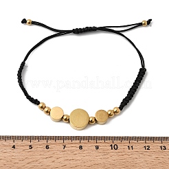 Регулируемые плоские круглые браслеты из нержавеющей стали 304 с плетеными бусинами Святого Бенедикта для женщин&nbsp;BJEW-K295-03G-02