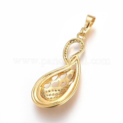 Латунные микро-плиты из кубического циркония SJEW-F189-03G