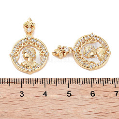 Ottone micro spianare pendenti zirconi&nbsp;KK-C051-37G
