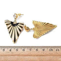 Серьги-гвоздики с треугольными подвесками из нержавеющей стали 304&nbsp;LS-EJEW-F392-01G