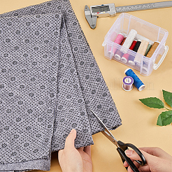 Tessuti antiscivolo in poliestere non tessuto con motivo a fiori di pruno&nbsp;DIY-WH0304-945C