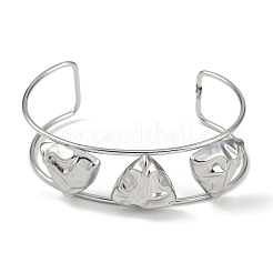 Brazaletes abiertos anchos y texturizados de acero inoxidable 304 que no se deslustran&nbsp;BJEW-Q348-05P-04