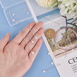 4 шт. 2 стиля 925 посеребренные серебряные удлинители для цепочек-панцирей FIND-BC0005-13A