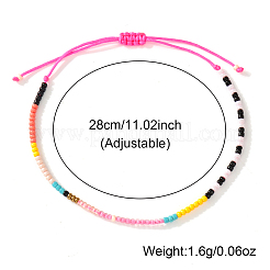 ボヘミアン風の調節可能なガラスシードビーズブレスレット（女性用）  カラフル  11.02インチ（28cm）&nbsp;YP9037-2