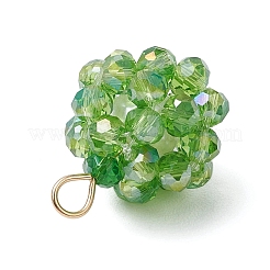 7 шт. 7-х цветные граненые стеклянные подвески в форме чакры PALLOY-JF03653