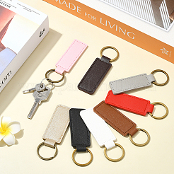 24 шт. 8-х цветные брелки из искусственной кожи и сплава&nbsp;KEYC-SC0001-87