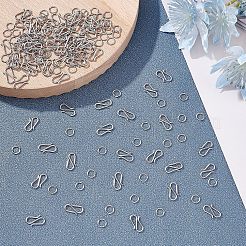 ジュエリーメイキング検索キット  304ステンレススチールのS字フック留め具と丸型リングを含む  ステンレス鋼色  180個/箱&nbsp;DIY-UN0003-38