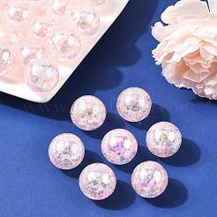 Цвет AB прозрачный хрустят круглый акриловые бусины&nbsp;CACR-S006-01