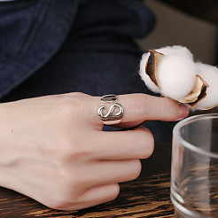 Кольца-манжеты из стерлингового серебра с буквой s 925 для женщин FS-WG3D730-01