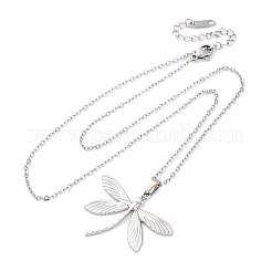 Colliers avec pendentif libellule en acier inoxydable 304&nbsp;NJEW-H059-05P