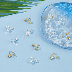 8 Stück 2 Farben Messing Clip-On Ohrring Zubehörse&nbsp;KK-HS0001-56