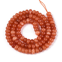 染め加工天然石ホワイトジェイドビーズ連売り  ロンデル  サンゴ  6~6.5x4~4.5mm  穴：1mm  約86~90個/連  14.57~15.16''（37~38.5センチメートル）&nbsp;X-G-T139-59A-06