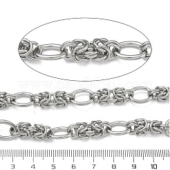 304ステンレススチールビザンチンチェーン  溶接されていない  スプールで  ステンレス鋼色  10x7mm&nbsp;SA-CBAF1D5-27P