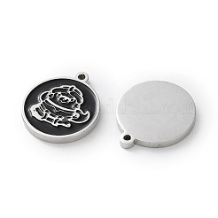 Подвески из нержавеющей стали 304 с черной эмалью&nbsp;STAS-M102-17P-02