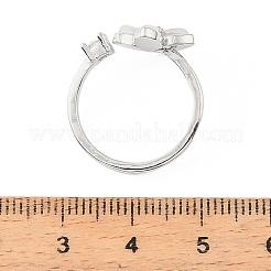 Anelli da donna aperti con micro pavé di zirconi cubici in ottone&nbsp;CU-F001-01P