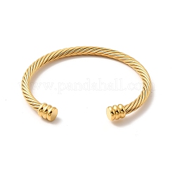Bracelet manchette ouvert en acier inoxydable 304 avec placage ionique (IP)&nbsp;BJEW-P283-10A-G