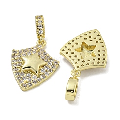 Porte micro ouvrent pendentifs zircone cubique en laiton de placage&nbsp;KK-E114-04G-03