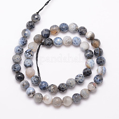 Бусы из натурального огненного агата с потрескиванием X-G-K166-07F-8mm-05