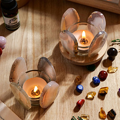 Украшение подсвечника из кусочков натурального агата PW-WG8CFEC-01