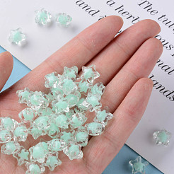 透明なアクリルビーズ  二層ビーズ  多面カット  スター  アクアマリン  10.5x11x7mm  穴：2mm  約1280個/500g&nbsp;TACR-S152-01A-SS2111
