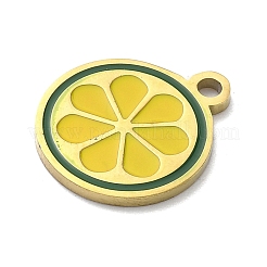 Ciondoli in acciaio inossidabile 304 con smalto a forma di frutta&nbsp;LS-STAS-G362-04G-03