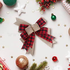 1 x Weihnachtsdekoration aus Leinen mit großer Schleife&nbsp;AJEW-CN0005-55A