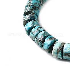 Синтетические серебряные нити бирюзовых бусин G-L617-F03-3x6mm