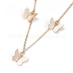 Colliers pendentif papillon en laiton&nbsp;NJEW-JN02678-01