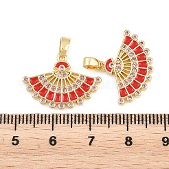 Pendentifs en laiton émaillé et zircon cubique rose&nbsp;KK-E800-09C-G