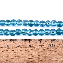 Transparent galvanisieren Glasperlen Stränge&nbsp;EGLA-Q132-6MM-01A-17