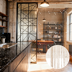 Türfadenvorhang aus Polyester und Kunststoff mit Perlen&nbsp;AJEW-WH20128-053B