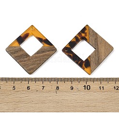 Подвески из прозрачной смолы и орехового дерева&nbsp;RESI-I354-03H