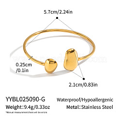 Brazaletes tipo lágrima de acero inoxidable 304 para mujer&nbsp;LP8428-1