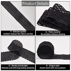 5 м плоский черный цвет полиэстеровый волнистый эластичный шнур&nbsp;OCOR-GF0003-85A