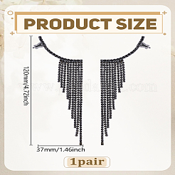 1 пара серег-гвоздиков с кисточками из сплава и стразами для женщин&nbsp;EJEW-LP0012-22EB