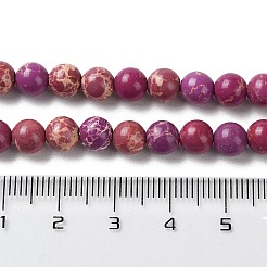 Brins de perles teintes en jaspe impérial synthétique&nbsp;G-D077-A01-01G